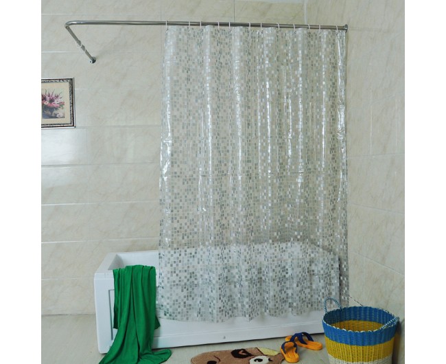 Solid Square Shower Curtain, 72 x 72-Inch, Clear | MyLifeUNIT.com - Solid Square Clear Shower Curtain, 72 x 72-Inch