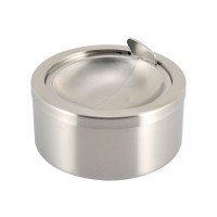 Windproof Cigarette Ashtrays, Flip-top Stainless Steel Tabletop Ashtray for Cigarettes