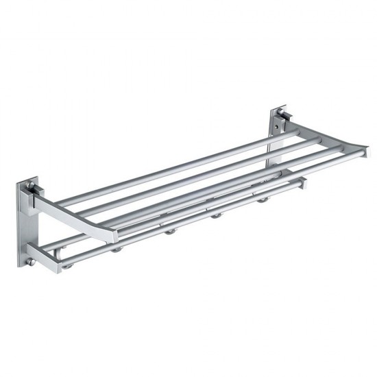 Mylifeunit Wall Mount Towel Rack Bathroom Shelf Aluminum Double Mylifeunit Wall Mount Towel Rack Bathroom Shelf Aluminum Double Tier With Hooks
