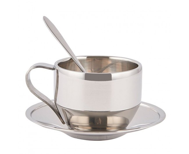 New 2017 Double Wall Stainless Steel Coffee Cup Set Spoon Free Categories