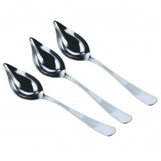Stainless Steel Drizzle Spoon, Culinary Saucier Decorating Spoon with Tapered Spout, Set of 3
