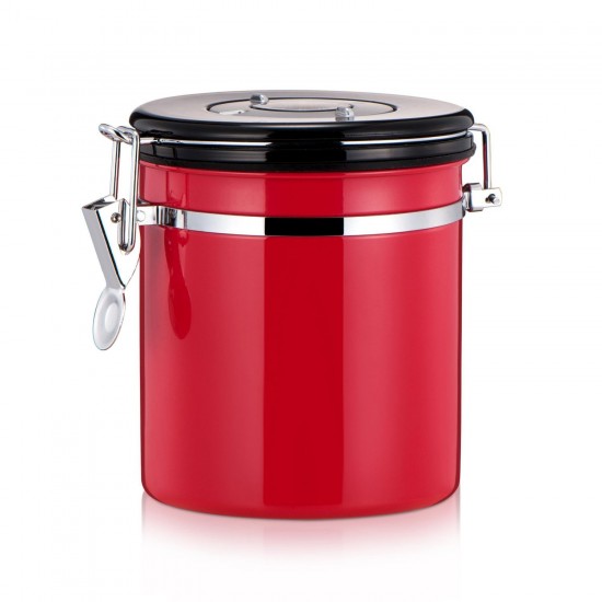 Mylifeunit Coffee Canister Stainless Steel Bean Container Coffee Canister Stainless Steel Bean Container Storage 4 Colors Red