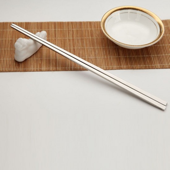MyLifeUNIT: 9 Inch Flat Chopsticks, Stainless Steel Korean Chopsticks (5 Pairs Set)
