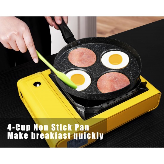 4-Egg Pan Non-Stick 4-Cup Egg Frying Pan Mini Egg Cooker Omelet Pan with€