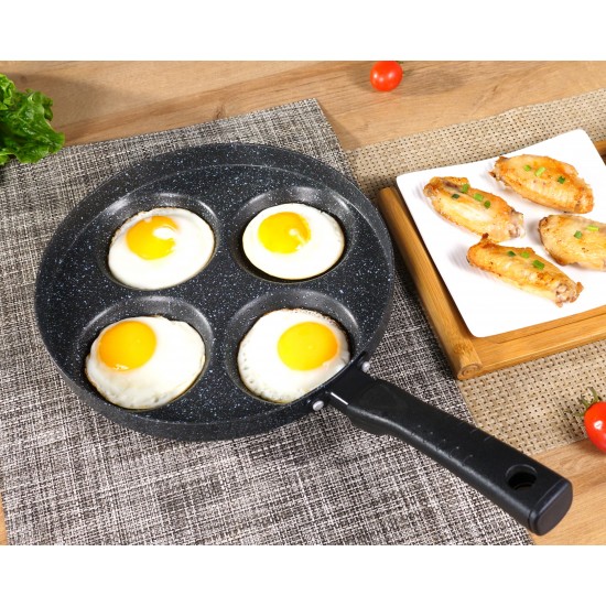 Cook N Home 02704 Nonstick Marble Coating 4 Cup Egg Fry Pancake Pan