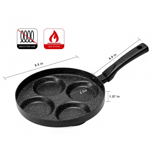 IAXSEE Egg Frying Pan Nonstick Pancake Pans 4-Cups cookware Pancake,  Omelette Pan Aluminium Alloy Egg cooker