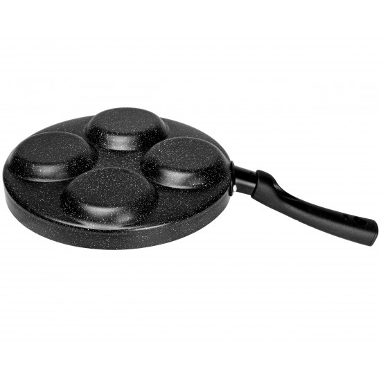 CASENCONTROS Egg Pan with Flipping Lid - Nonstick Egg Frying Pan [4 Cup Cooker] - Egg Pans Nonstick for Induction & GAS Cooker - Brush & Scraper