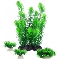 Aquariums Decorations Plants, Artificial Aquarium Plants for Fish Tank Decor, Pack of 4