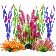 Artificial Aquariums Plants Plastic Fish Tank Plants for Aquarium Decorations, Pack of 7