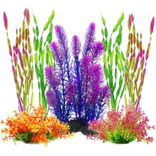 Artificial Aquariums Plants Plastic Fish Tank Plants for Aquarium Decorations, Pack of 7