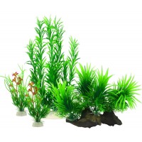 Fish Tank Plants, Artificial Aquatic Plants for Aquarium Decorations (Pack of 4)