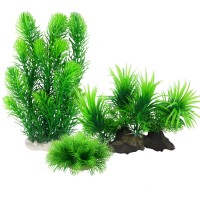 Artificial Aquarium Plants, Plastic Fish Tank Decor Plants for Aquarium Decorations (Pack of 3)