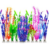 Fish Tank Plants, 10 Pack Artificial Aquarium Plants Plastic Water Plants for Aquarium Decorations