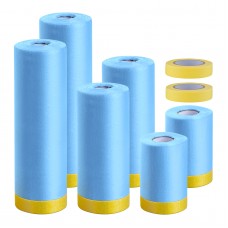 Tape and Drape, 6 Pack Masking Paper with Tape for Automotive Painting