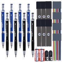 MyLifeUNIT 2.0 mm Mechanical Pencils Set, 8 Pcs Lead Pencils with Refills, Erasers and Sharpeners for Drawing, Sketching and Drafting