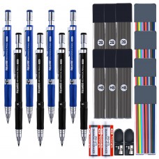 MyLifeUNIT 2.0 mm Mechanical Pencils Set, 8 Pcs Lead Pencils with Refills, Erasers and Sharpeners for Drawing, Sketching and Drafting