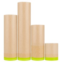 Masking Paper, Automotive Paint Paper Roll with Tape, Assorted Sizes Tape and Drape Waterproof for Painting Protection Covering (Each Roll 50 Feet, 4 Rolls)
