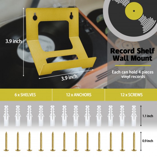 Screwless wall holder for vinyl records by Hallstein