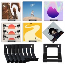 Vinyl Record Wall Mount, 6 Pack Record Holder for Albums Display (Black)