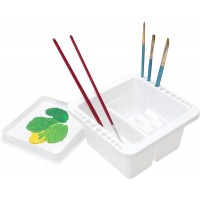 Paint Brush Cleaner, Paint Brush Holder and Organizers for Acrylic, Watercolor, and Water-Based Paints (White)