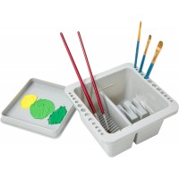 Paint Brush Cleaner, Paint Brush Holder and Organizers for Acrylic, Watercolor, and Water-Based Paints (Grey)