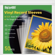 Vinyl Record Sleeves, Record Sleeves Outer for Single & Double LP Album Covers 12.8" x 12.8" (50 PCS)