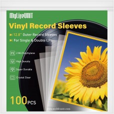 Vinyl Record Sleeves, Record Sleeves Outer for Single & Double LP Album Covers 12.8" x 12.8" (100 PCS)