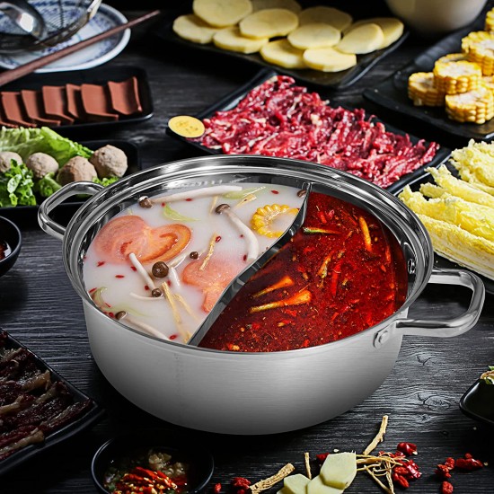 Wadasuke Stainless Steel Induction Shabu Shabu Hot Pot with