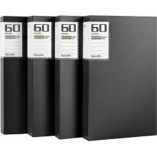 4 Pack Binder with Plastic Sleeves, 60 Pockets Displays 120 Pages, Presentation Books with 8.5“ x 11" Sheet Protectors Sleeves, Portfolio Folder for Artwork, Documents, Recipes