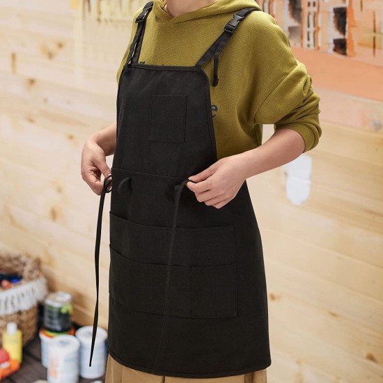 Artist Canvas Apron With Pockets Painting Apron Adjustable Neck Strap/waist  Tie