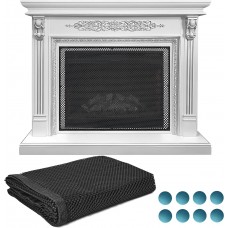 Fireplace Screen Cover, 45'' x 34'' Magnetic Fireplace Covers, Black Fire Place Mesh Gate with Iron Sheets for Any Fireplaces