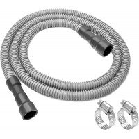 Universal Dishwasher Drain Hose, 10 Ft Dishwasher Discharge Hose Extension, Corrugated and Flexible Dishwasher Hose Drain Replacement with 2 Clamps, Fits 11/16",1" and 1-1/8"