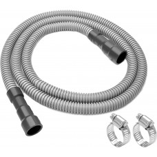 Universal Dishwasher Drain Hose, 10 Ft Dishwasher Discharge Hose Extension, Corrugated and Flexible Dishwasher Hose Drain Replacement with 2 Clamps, Fits 11/16",1" and 1-1/8"