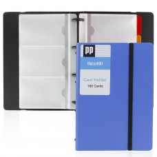 Name Card Book Holder, Business Card Holder with 5 Color Tabs, 180 Cards Capacity (Blue)