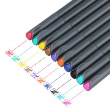 Fineliner Color Pen Set, 0.4mm Colored Fine Liner Sketch Drawing Pen, Pack of 10 Assorted Colors