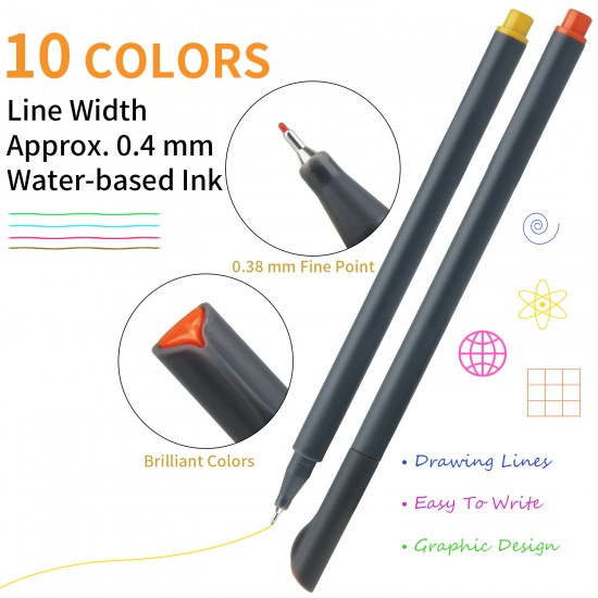 Fineliner Drawing pen 10-set