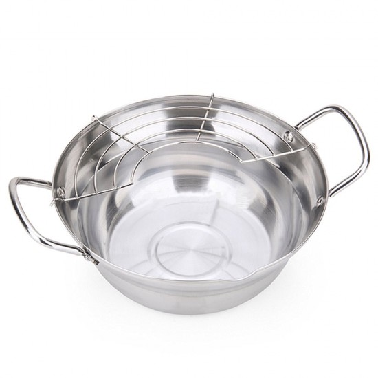 20 cm MyLifeUNIT Tempura Fryer Pot 8 Inch OF16L204 Stainless Steel Deep Fry Pan with Drainer