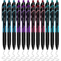 Gel Pens, Black Fine Point Gel Pen for Super Smooth Writing, 0.5mm  Retractable Pens with Quick-Drying Ink, Innovated Tip Tech (24 Pack)