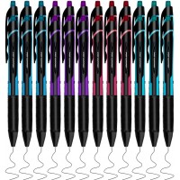 Gel Pens, Black Fine Point Gel Pen for Super Smooth Writing, 0.5mm Retractable Pens with Quick-Drying Ink, Innovated Tip Tech (24 Pack)