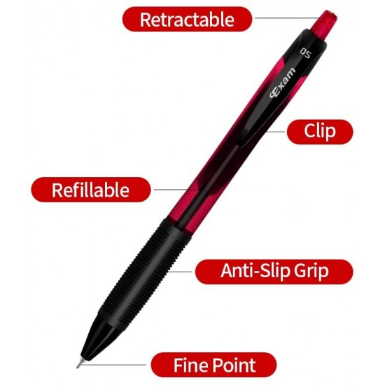 Gel Pens, Black Fine Point Gel Pen for Super Smooth Writing, 0.5mm