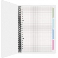 MyLifeUNIT 20 Ring Binder, Grid Paper Notebook with Loose Leaf Binder and Divider, A5 60Sheets 100gsm