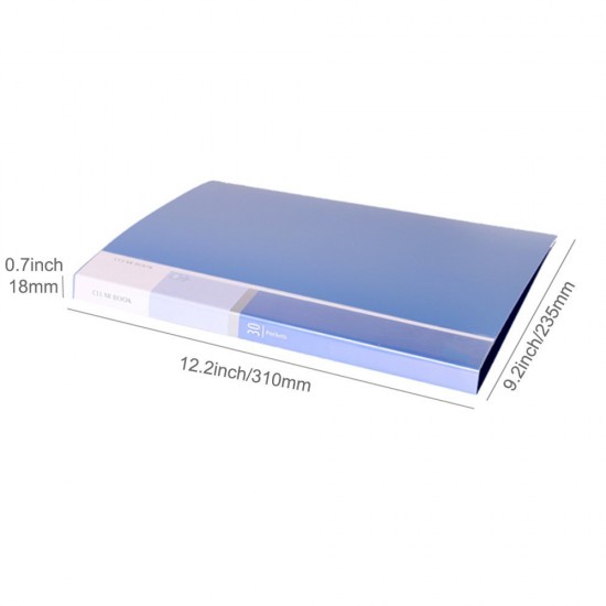 MyLifeUNIT 60 Pockets Presentation Book with Sheet Protectors Blue A4 Size Business Presentation Folders
