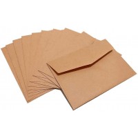 Mini Brown Envelopes, 100 Pcs Small Kraft Envelopes for Wedding Gift Card Business Card, 4.3 ×3 inches
