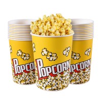 Popcorn Boxes, 32 OZ Paper Popcorn Containers for Party and Movie Night (20 Pack)