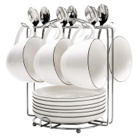 Coffee Cup Rack Stand, Stainless Steel Coffee Cup Holders for Counter, 6 Hooks