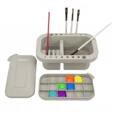 Multifunction Paint Brush Basin with Brush Holder and Palette