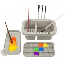 Multifunction Paint Brush Basin with Brush Holder and Palette