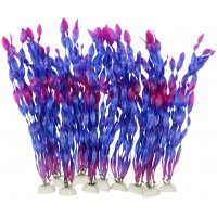 Artificial Seaweed Water Plants for Aquarium, Plastic Fish Tank Plant Decorations 10 PCS (Purple)