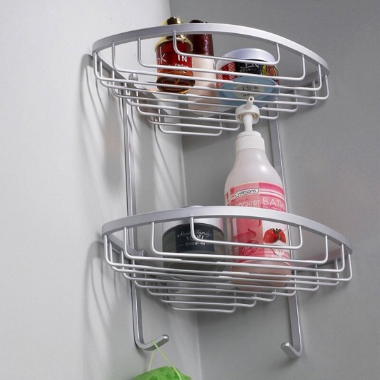 Mylifeunit Aluminum Wall Mount Shower Caddy Corner Backet Shelf Aluminum Wall Mount Shower Caddy Corner