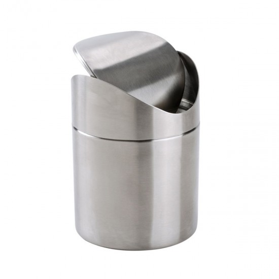 Mylifeunit Mini Countertop Trash Can Brushed Stainless Steel